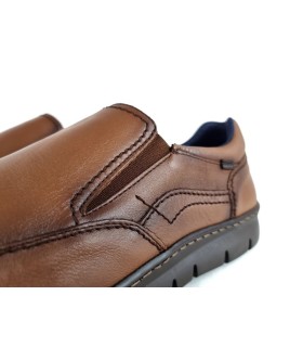 Zapato piel marrón hombre claro elásticos de Baerchi