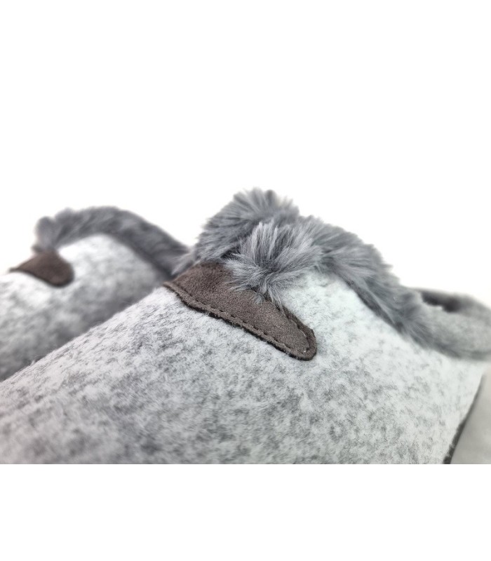 Zapatilla casa descalza mujer gris de plumaflex