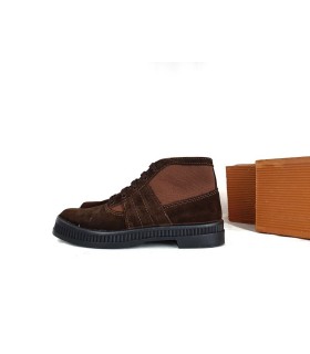 botas hombre lona marrón