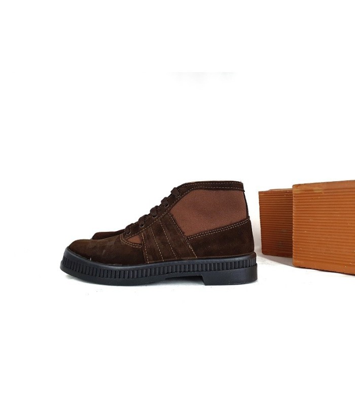 botas hombre lona marrón
