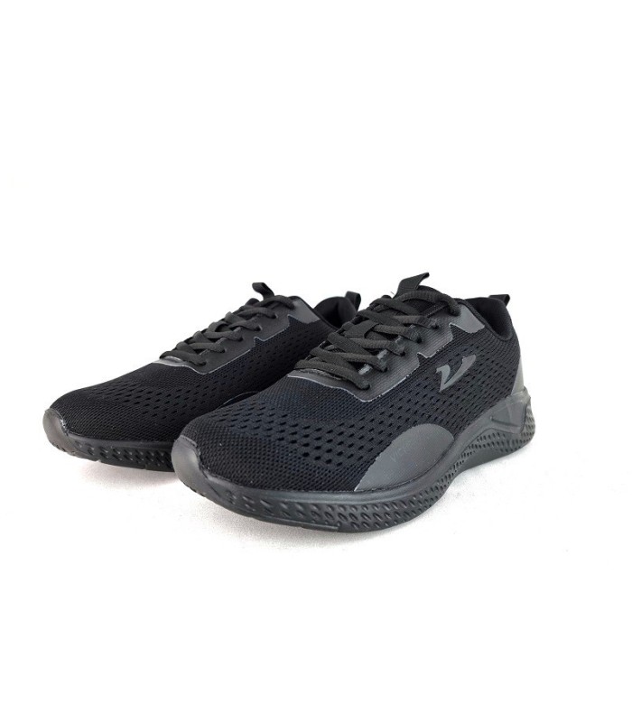 Zapatilla deportiva de malla negra mujer de Vicmart, vista de medio perfil