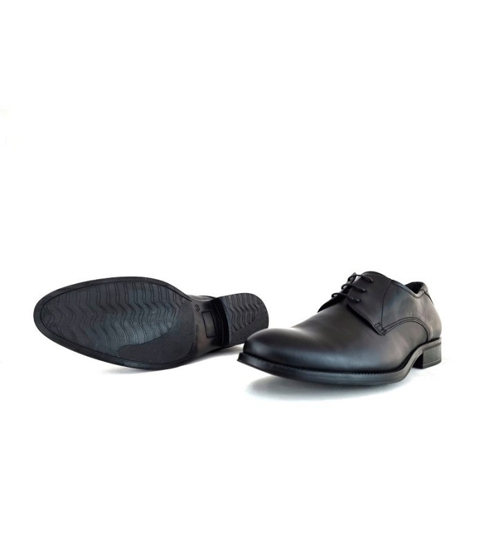 Zapato de vestir hombre para ceremonia piel negro con cordones de Baerchi.