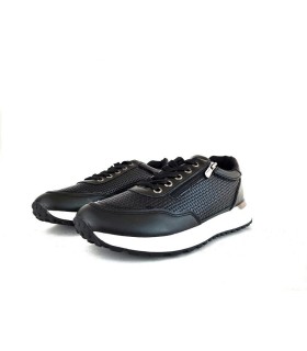 Zapatillas deportivas polipiel cremallera falsa negra de Me Molas