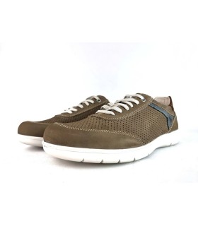 Zapato hombre piel marrón nobuck medio perfil Luisetti