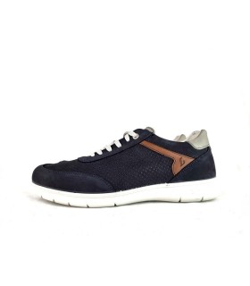 Zapatos azul marino nobuck hombre Luisetti vista de perfil