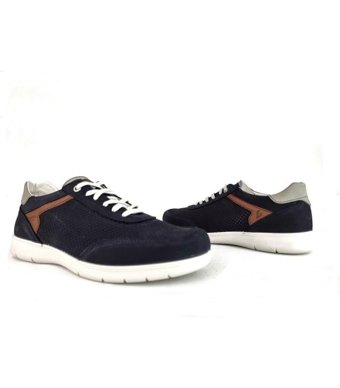 Zapato hombre cordones nobuck azul