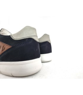 Vista trasera zapato nobuck azul hombre Luisetti