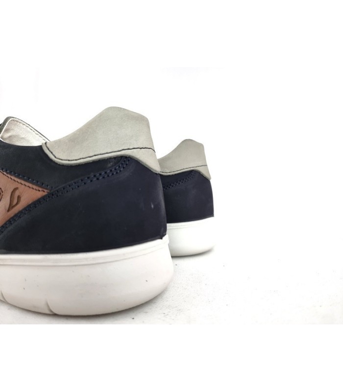 Vista trasera zapato nobuck azul hombre Luisetti