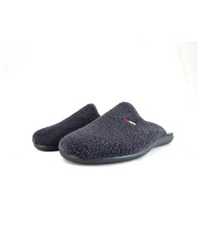 zapatillas de casa rizo hombre gris Cabrera, vista de medio perfil