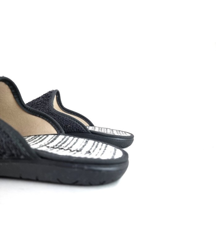 Zapatilla descalza hombre en tela rizo o toalla de Cabrera gris