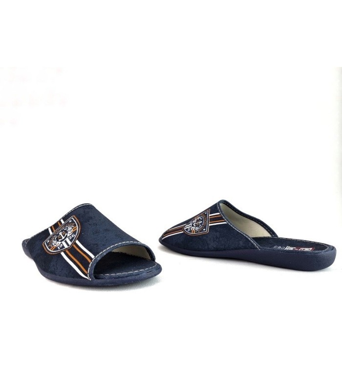 zapatilla casa pinki hombre azul marino, vista de dos perfiles