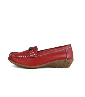 Mocasín mujer piel rojo de Vicmart