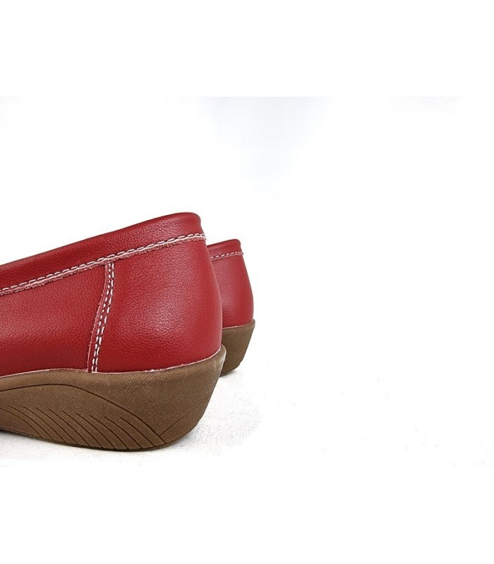 Mocasín mujer piel rojo de Vicmart