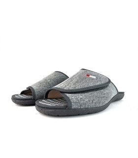 Zapatillas casa pinki hombre pala velcro gris de Cabrera
