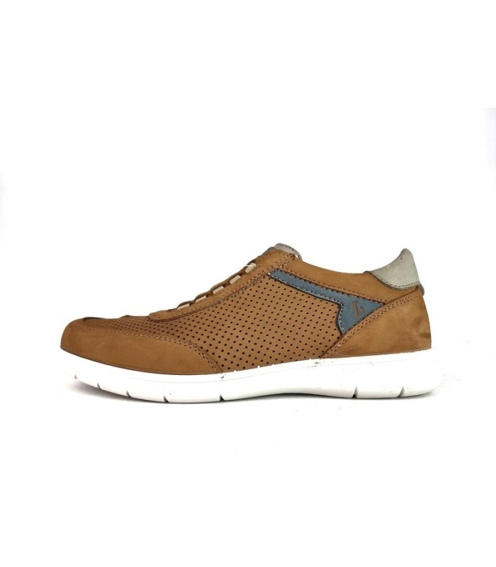 Zapato nobuck hombre Luisetti marrón, vista lateral.