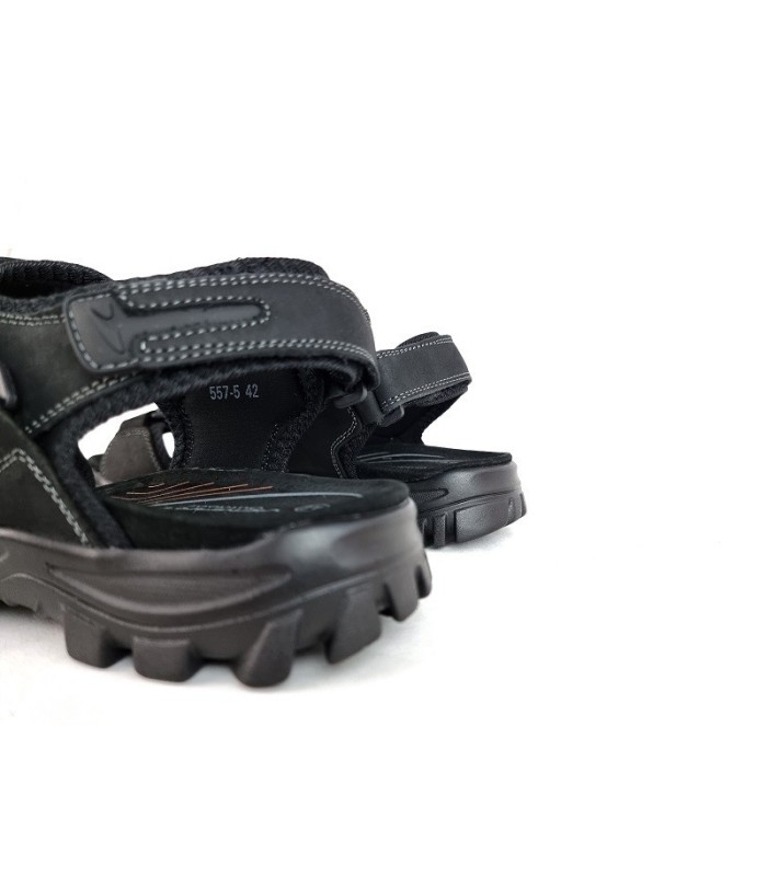 Sandalia sport piel negro velcros de Vicmart