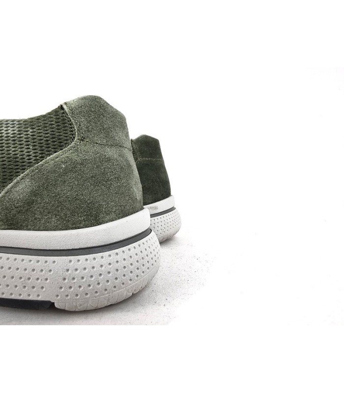 Zapato casual nobuck cordones verde de Zen