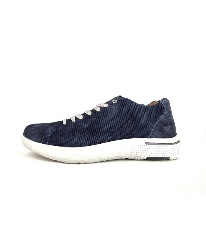 Zapato casual nobuck cordones azul de Zen