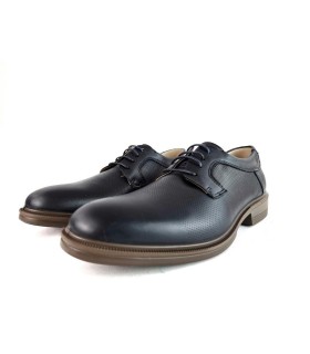 Zapato traje ceremonia azul piel azul cordones de Luisetti