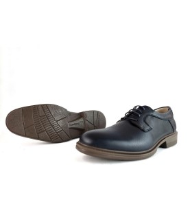 Zapato traje ceremonia azul piel azul cordones de Luisetti