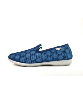 Zapatillas casa lunares azul de Garrido Muro vista de perfil