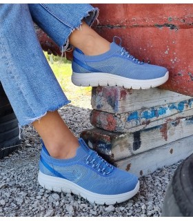 Deportivo mujer azul tipo calcetin cordón elástico de Laura Azaña