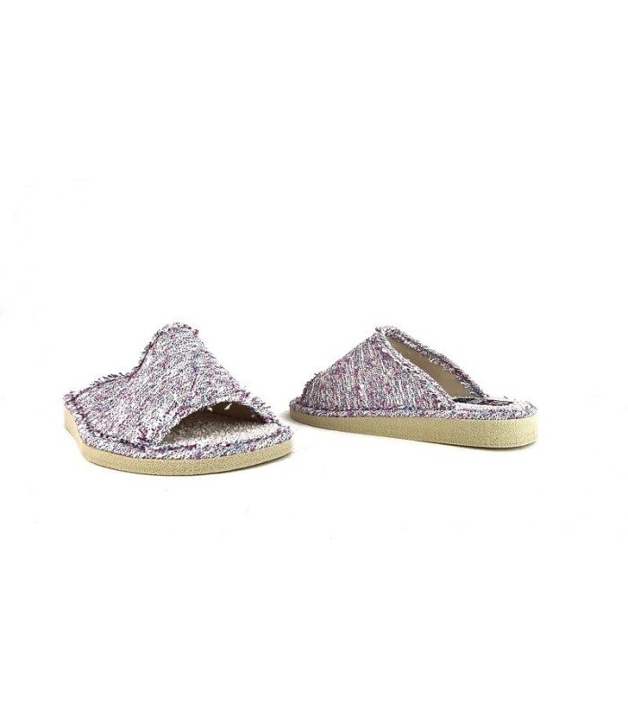 Zapatilla casa mujer pinki plano azul de Gema García