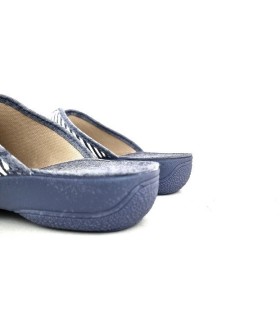 Zapatilla casa mujer descalza rayas azules de Cabrera