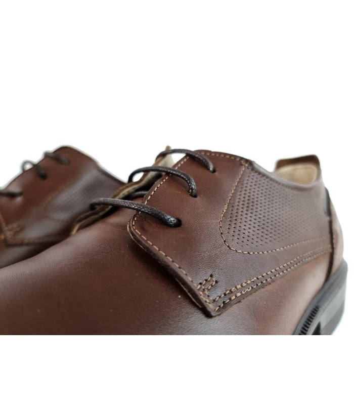 Zapato hombre traje cordones piel marrón claro de Luisetti