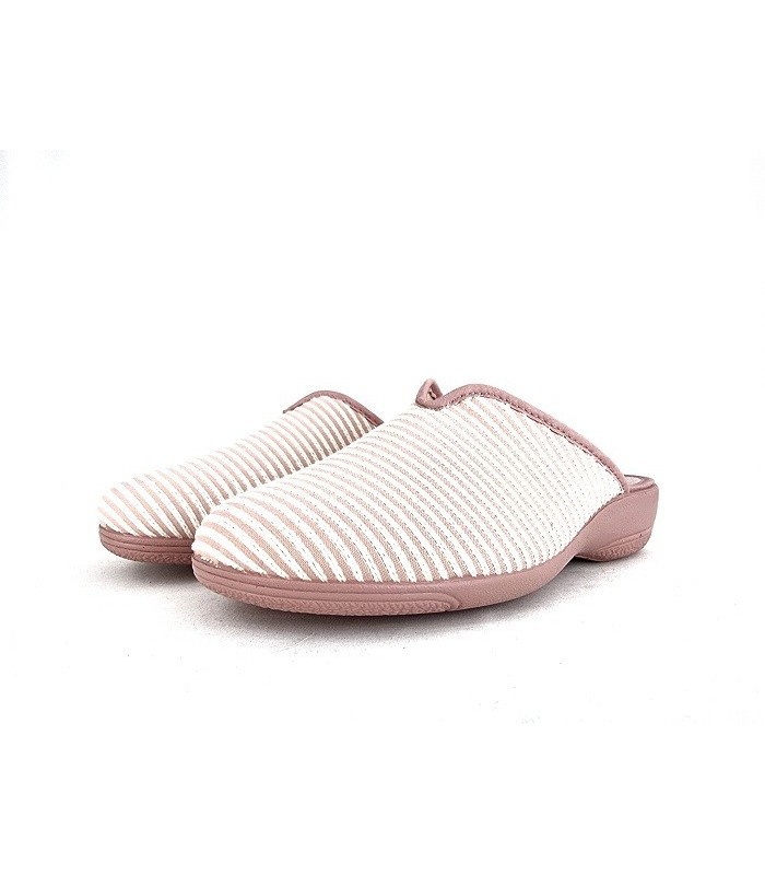 Zapatilla casa mujer descalza rayas rosa de Cabrera