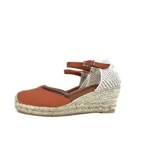 Alpargata mujer cuña y pulsera plantilla acolchada de Torres naranja