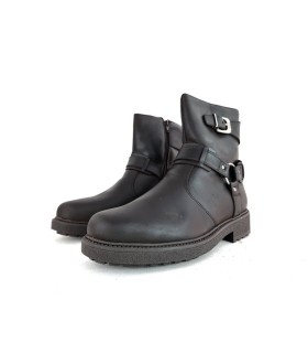 Bota motorista Nifty en marron con hebilla decorativa - diseño medio perfil