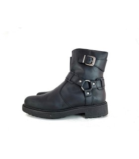 Bota motorista hombre Nifty piel negra - vista lateral completa