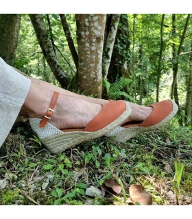 Alpargata mujer cuña y pulsera plantilla acolchada de Torres naranja