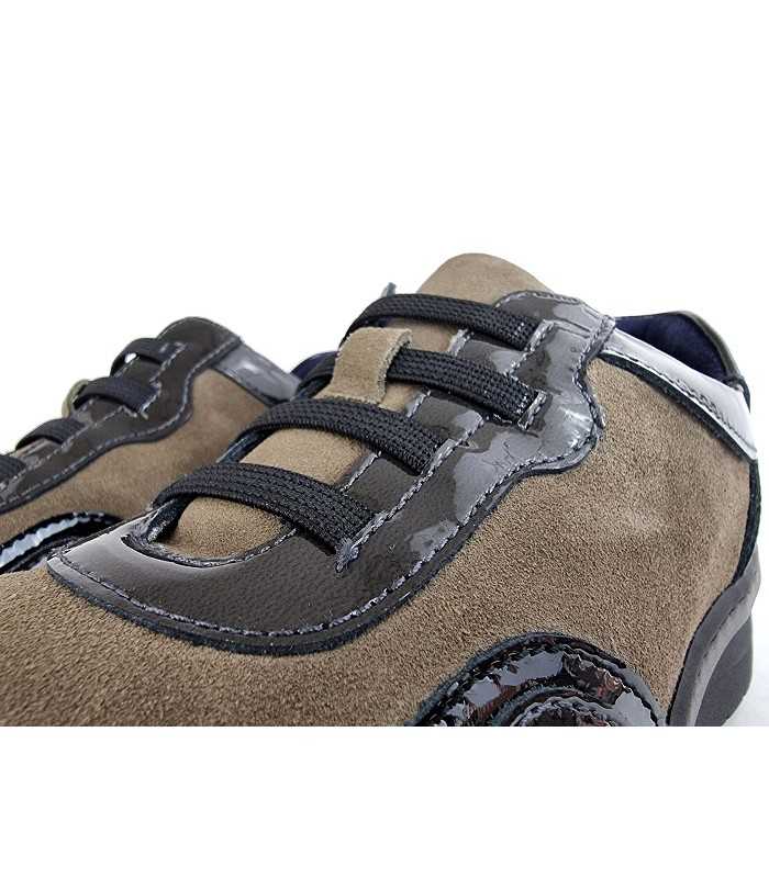 zapatos mujer charol taupe Notton