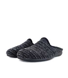 Zapatilla casa descalza tejido negro – Vista lateral