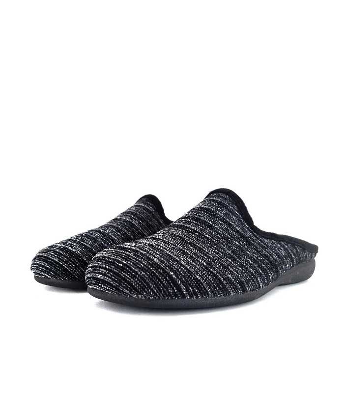 Zapatilla casa descalza tejido negro – Vista lateral