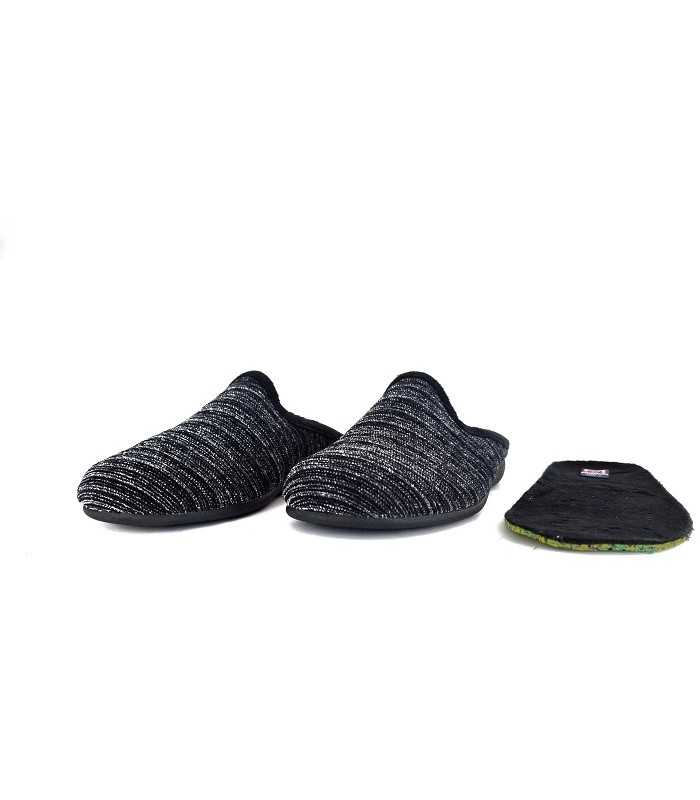 Plantilla extraible de zapatillas descalza de hombre negra.