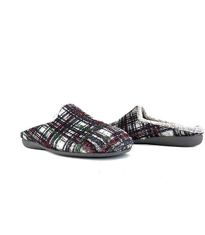 Zapatillas casa Cuadros pincel borreguito de Gema Garcia para hombre de invierno