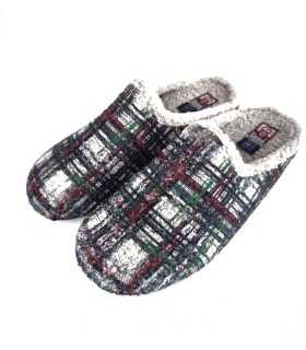 Zapatilla casa Cuadros pincel borreguito de Gema Garcia para hombre de invierno