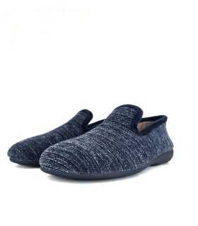Zapatilla casa para hombre Chinilla azul de Gema Garcia de Invierno semi perfil