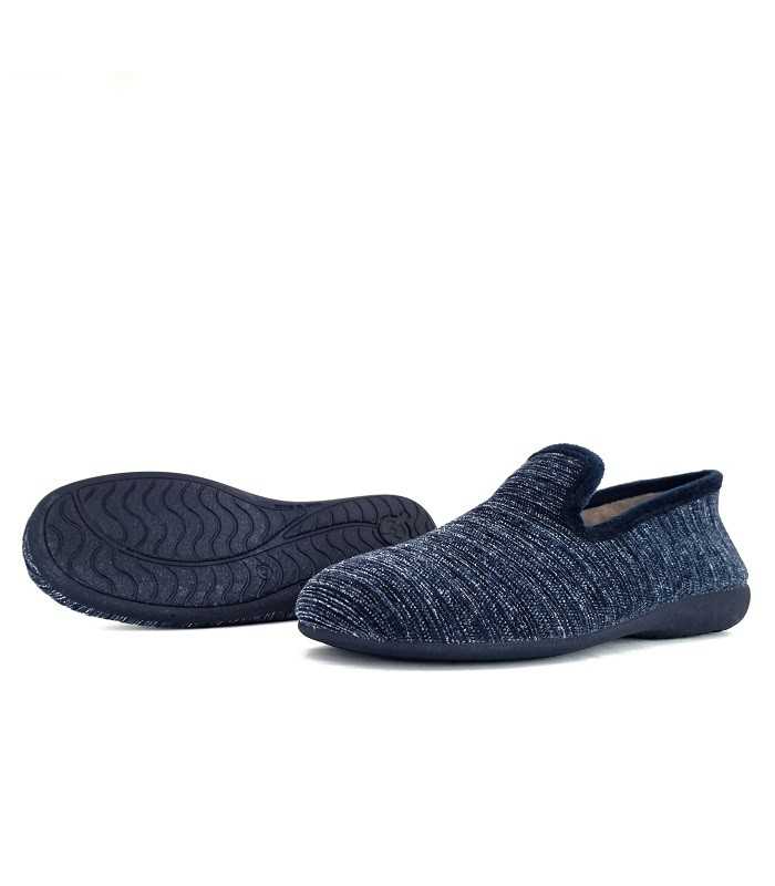 Zapatillas casa para hombre Chinilla azul de Gema Garcia de Invierno