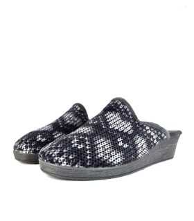 Zapatillas casa cuña lana corazones de Gema Garcia de invierno para mujer