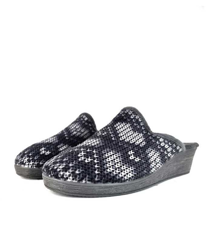 Zapatillas casa cuña lana corazones de Gema Garcia de invierno para mujer