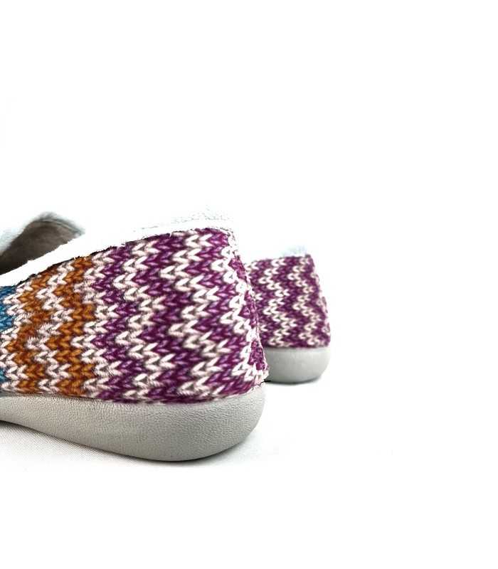 Vista trasera de Zapatilla casa cerrada zig zag lana de Gema Garcia para mujer de invierno
