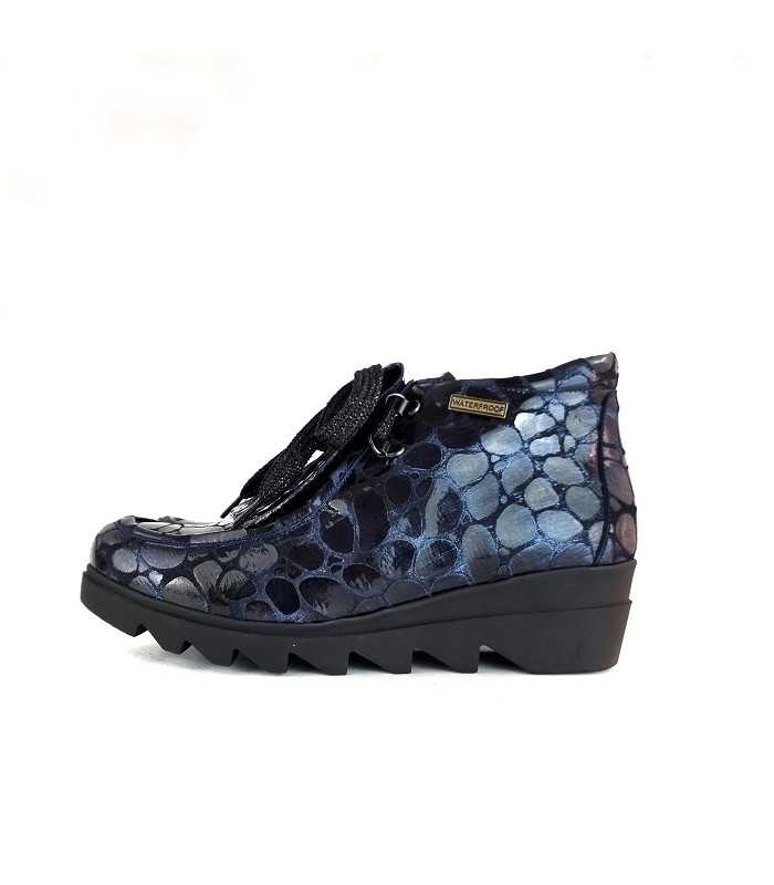 Botin Magda cuña azul membrana impermeable de Nival