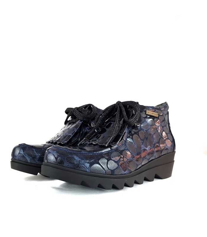 Botines Magda cuña azul membrana impermeable de Nival