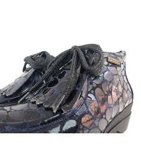 Botines Magda cuña azul membrana impermeable de Nival