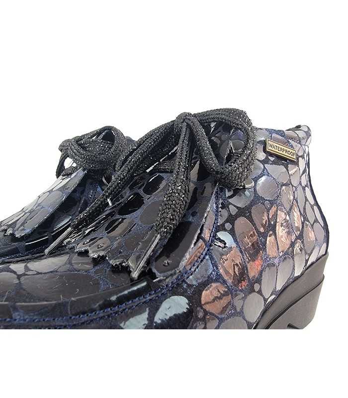 Botines Magda cuña azul membrana impermeable de Nival