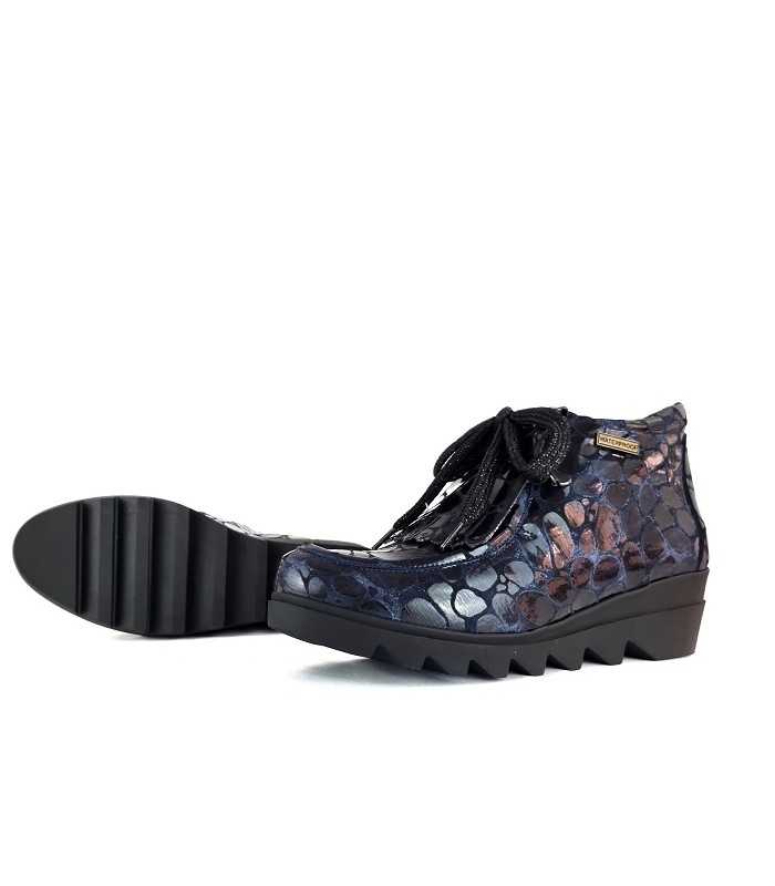 Botin Magda cuña azul membrana impermeable de Nival